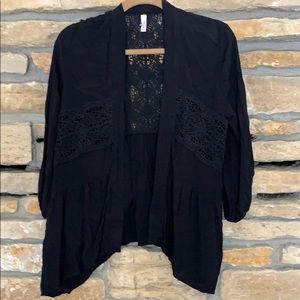 Lace inset Flowy cardigan